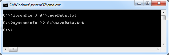 Save the output of command prompt in a text file