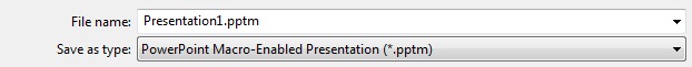 Save as .pptm file