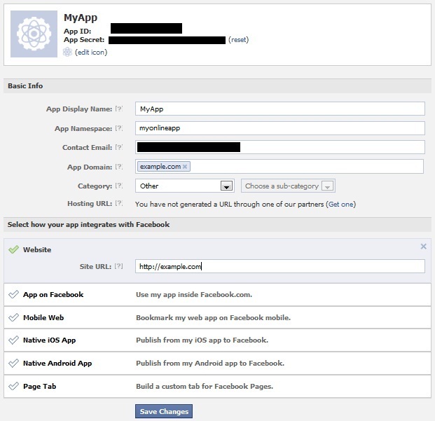 How to create facebook app