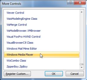 Insert Windows Media Player