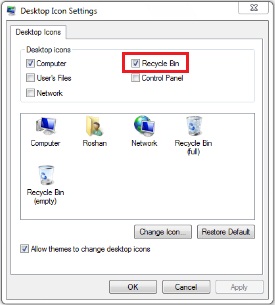 Show/Hide Recycle Bin